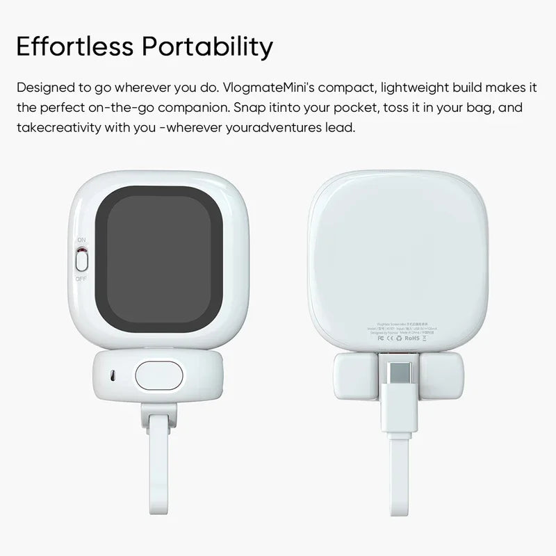 Founist Vlogmate Mini Magnetic Selfie Monitor Screen for iPhone 15-17 AMOLED Rear Back Camera Monitor Screen Vlogging Live