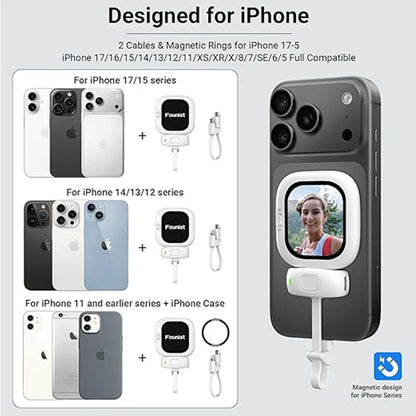 Founist Vlogmate Mini Magnetic Selfie Monitor – AMOLED Rear Camera Screen for iPhone 15/16/17